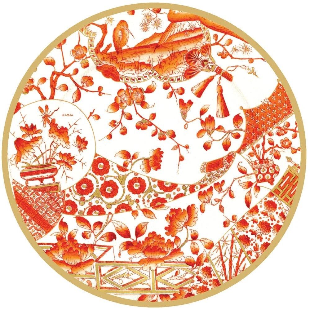 Gilded Porcelain Coral Placemats  4 Each