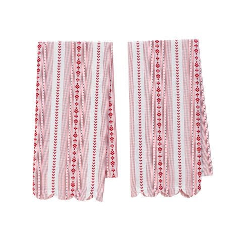 Villa Stripe Kitchen Towel Set/2 - Red