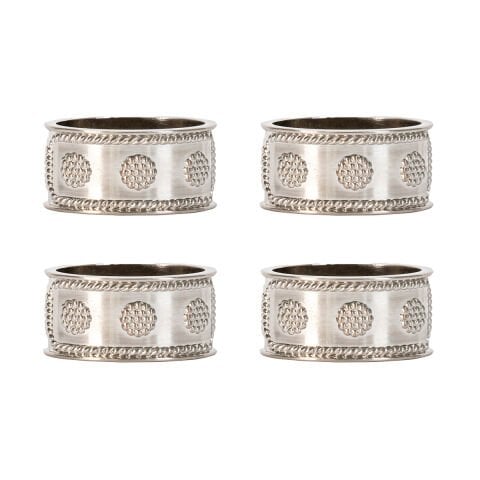 Berry & Thread Napkin Ring Set/4 - Silver