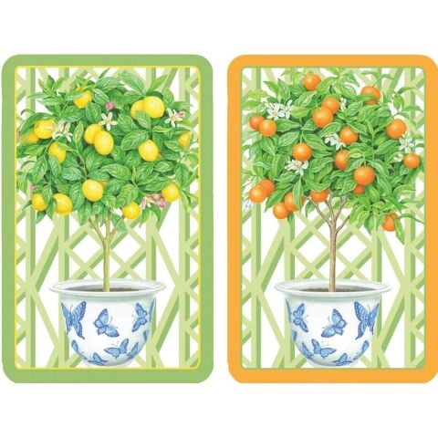 Citrus Topiaries Playing Cards  2 Decks Included