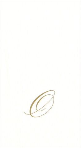 White Pearl & Gold Paper Linen Single Initial Boxed Guest Towel Napkins - 24 Per Package