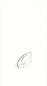 White Pearl & Gold Paper Linen Single Initial Boxed Guest Towel Napkins - 24 Per Package