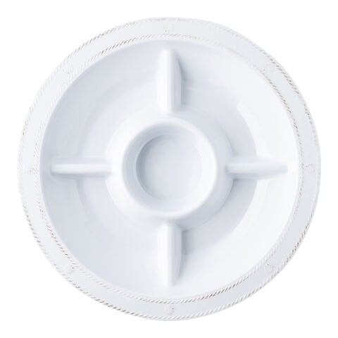 Berry & Thread Melamine 15'' Crudite Platter - Whitewash