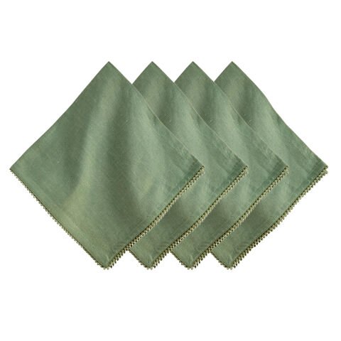 Berry Trim Napkin Set/4 - Watercress